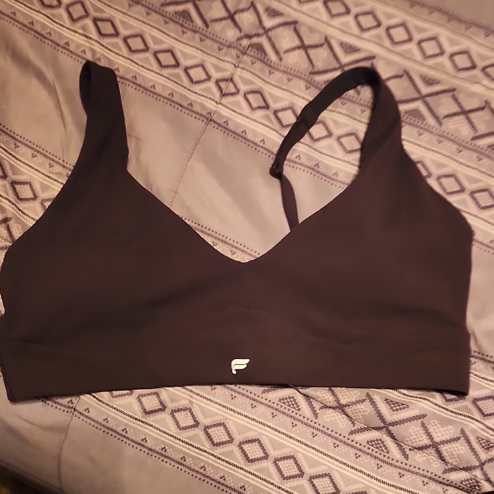 Fabletics Black Seamless Sports Bralette with Small Logo